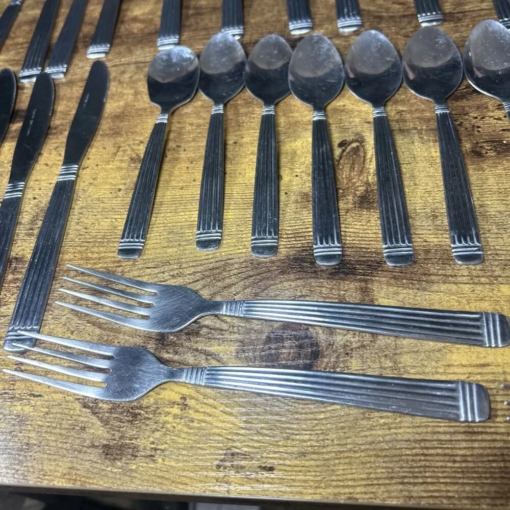 Royal Household Stainless Steel Flatware Discontinued Lot of 31 Vintage Malaysia